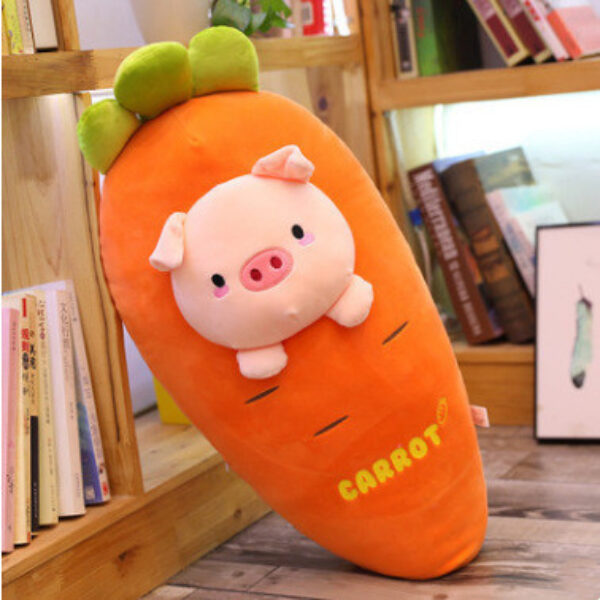 Adorable Lovable Fruit and Vegetable Pillow Doll with Animal Face