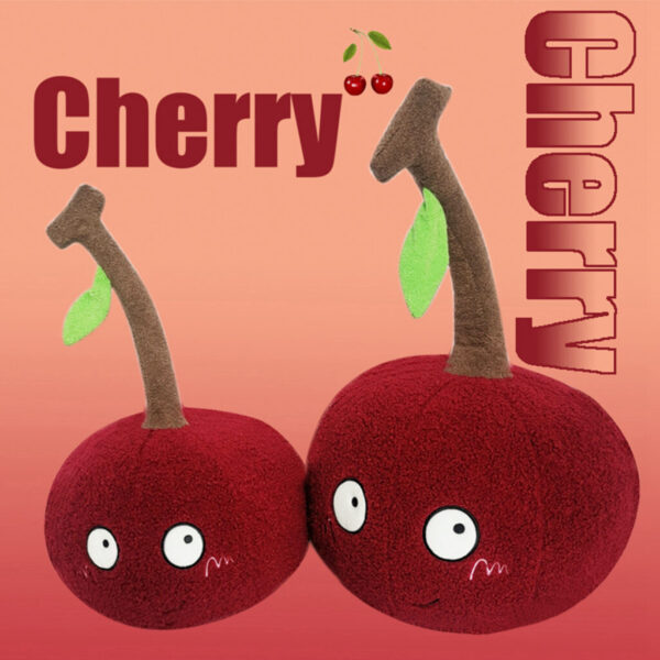 Cherry Orange Fruit Plush Pillow Toy